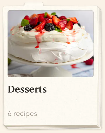 Desserts, 6 recipes.