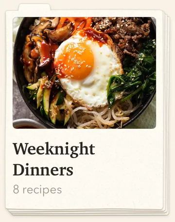 Weeknight Dinners, 8 recipes.